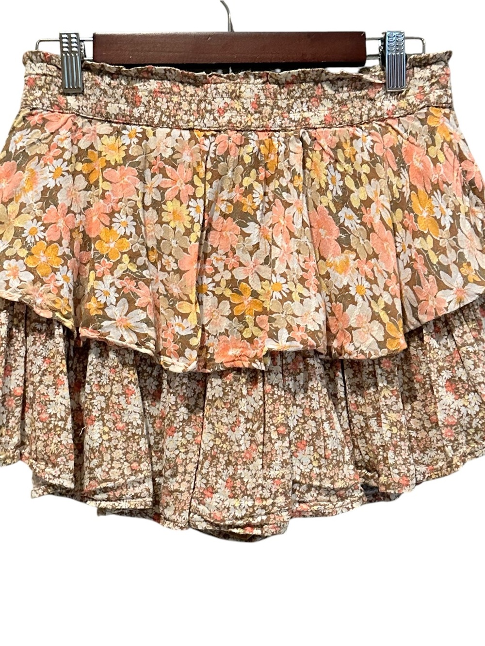 American Eagle Outfitters Ruffle Tiered Floral Pattern Print Mini Skort Medium - Picture 4 of 8